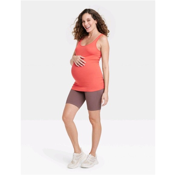 Isabel Maternity Tank Top Red Orange - Picture 3 of 9